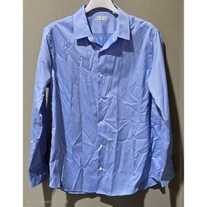 Monzini Men's Light Blue 100% Cotton LS Button Front Dress Shirt -- Size XL